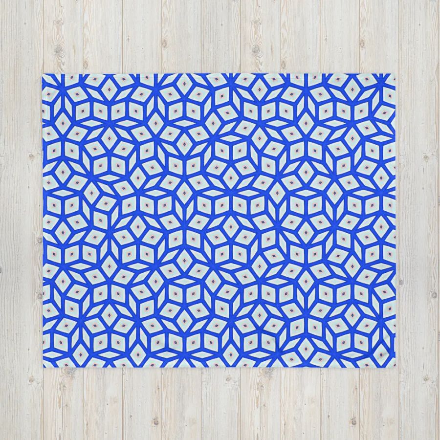 Blue Octagonal Star Throw Blanket product image (6)
