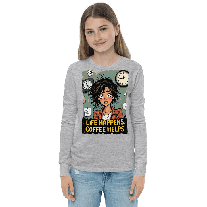 Life Happens, Coffee Helps - Youth Long Sleeve Tee product image (4)