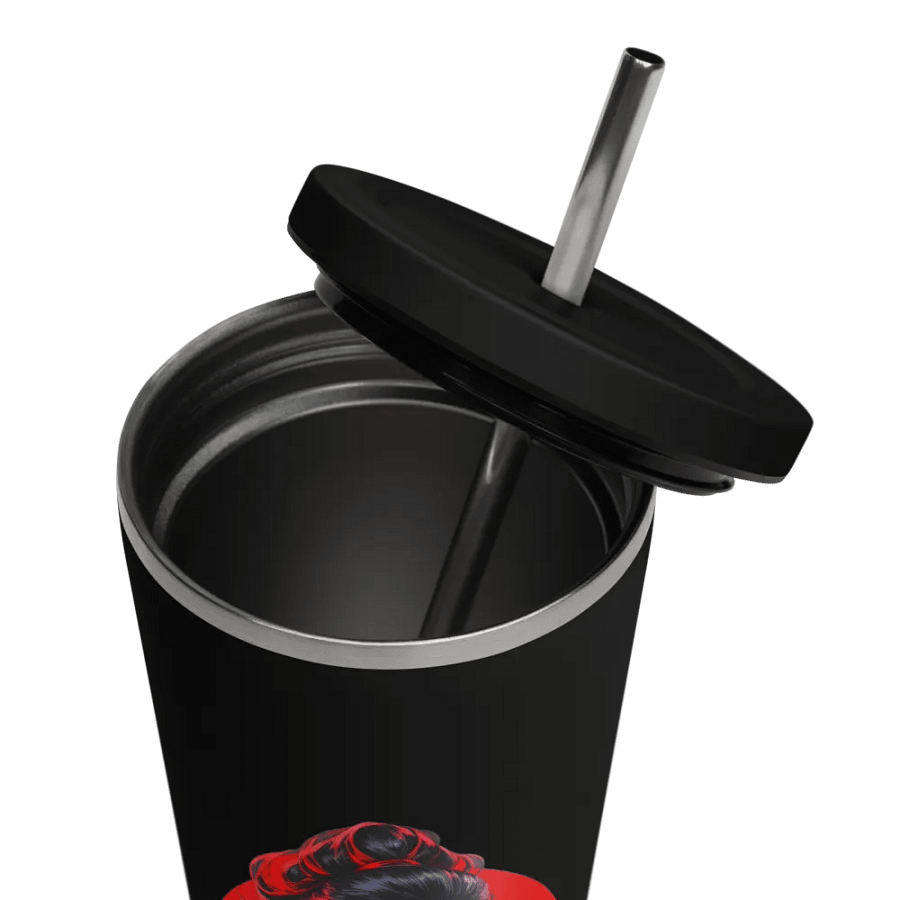Waifu Boss 20 oz Tumbler Cup - Black - Insulated Tumbler with a Straw v2 product image (11)