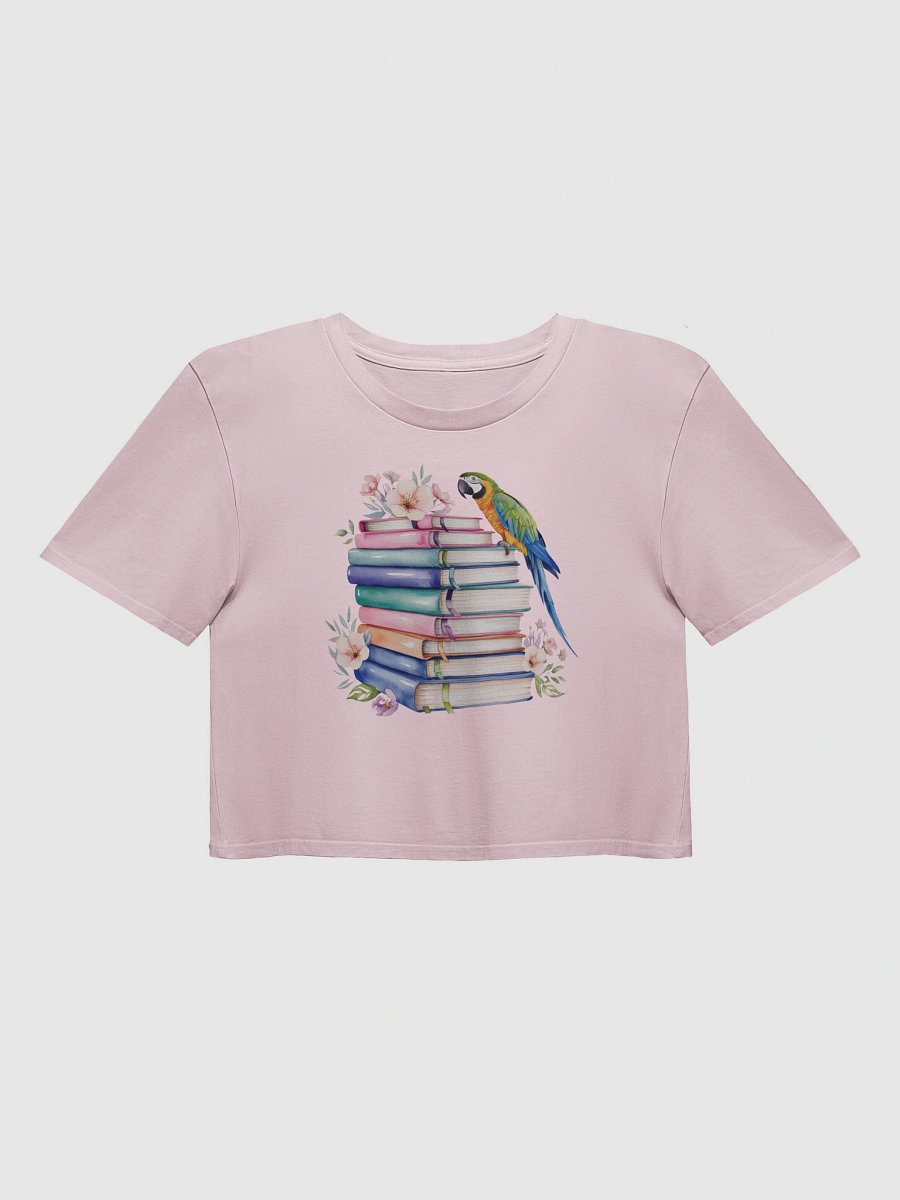 piled books crop top shirt product image (1)