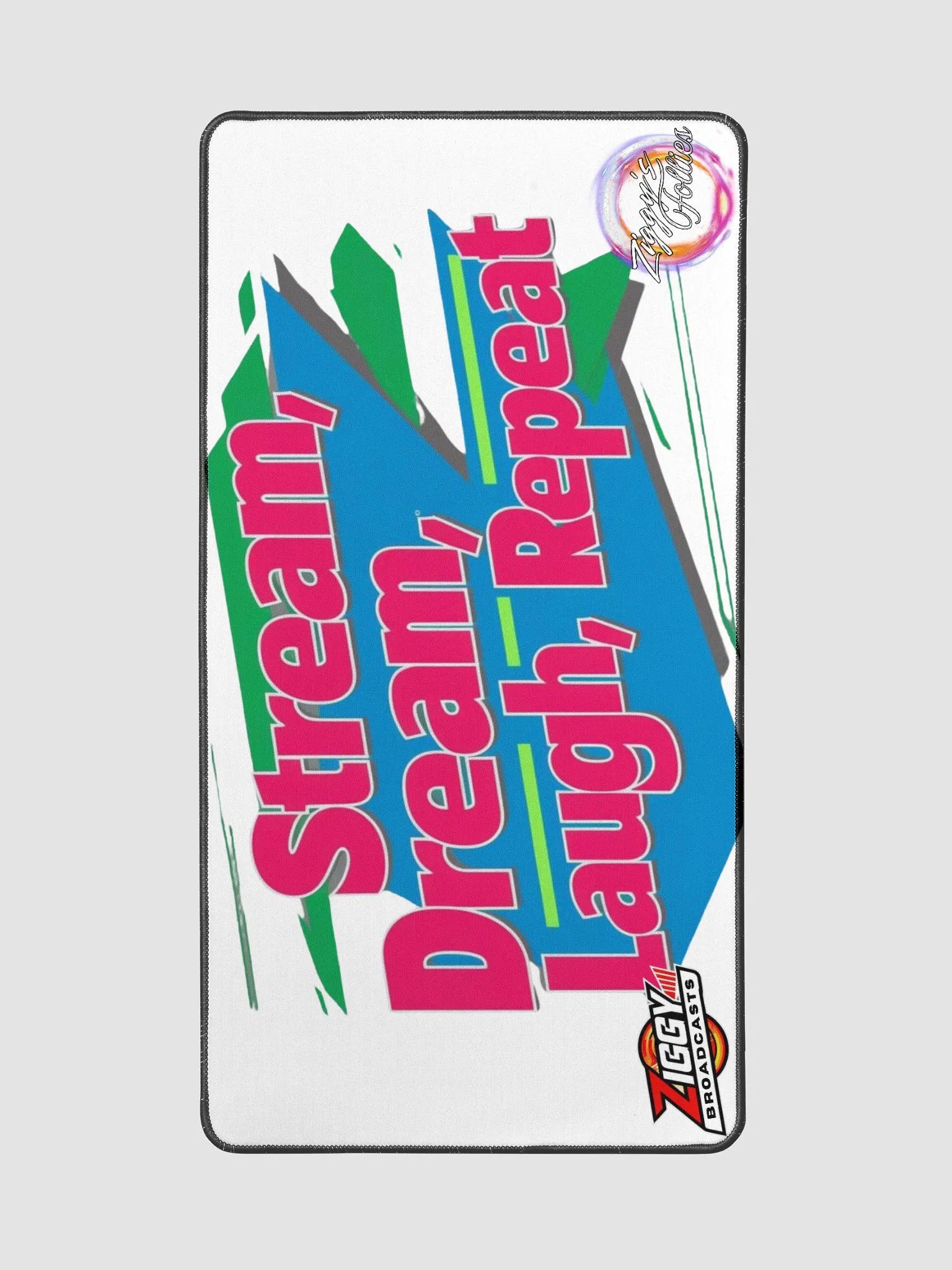 Stream, Dream, Laugh, Repeat Desk Mat product image (3)