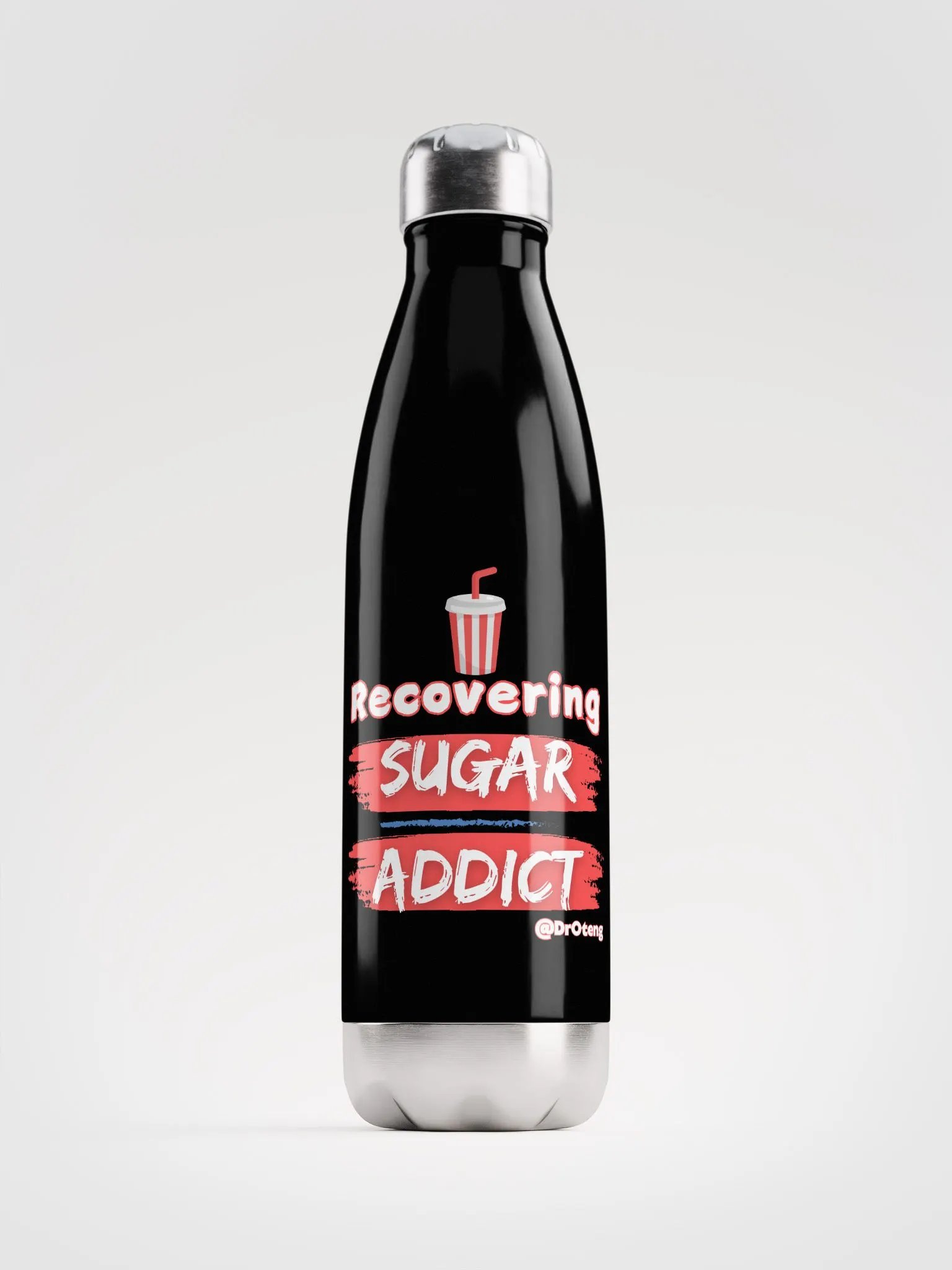 Recovering Sugar Addict Stainless Steel Water Bottle product image (1)