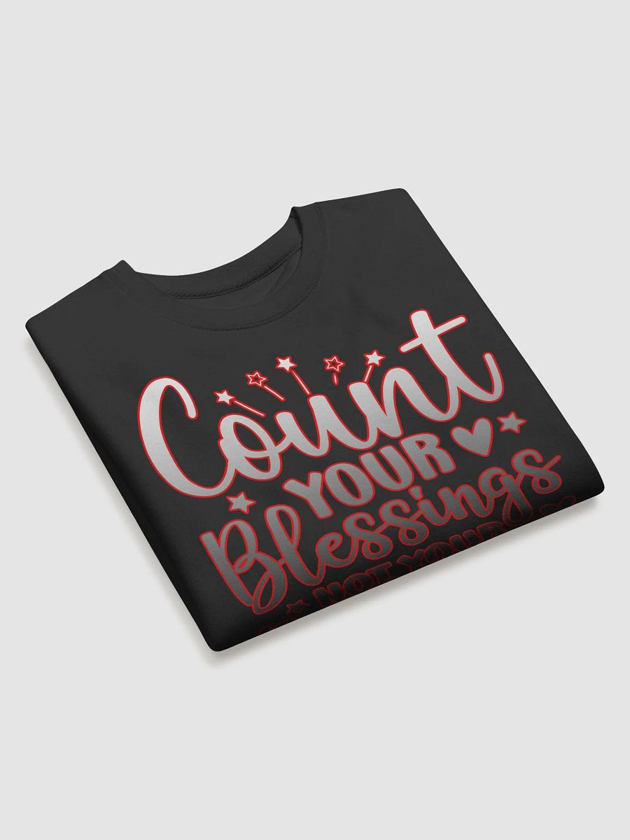 Count Your Blessings, Not Your Problems – Ombre Gray to Black text Long Sleeve T-Shirt with Red Outline product image (3)