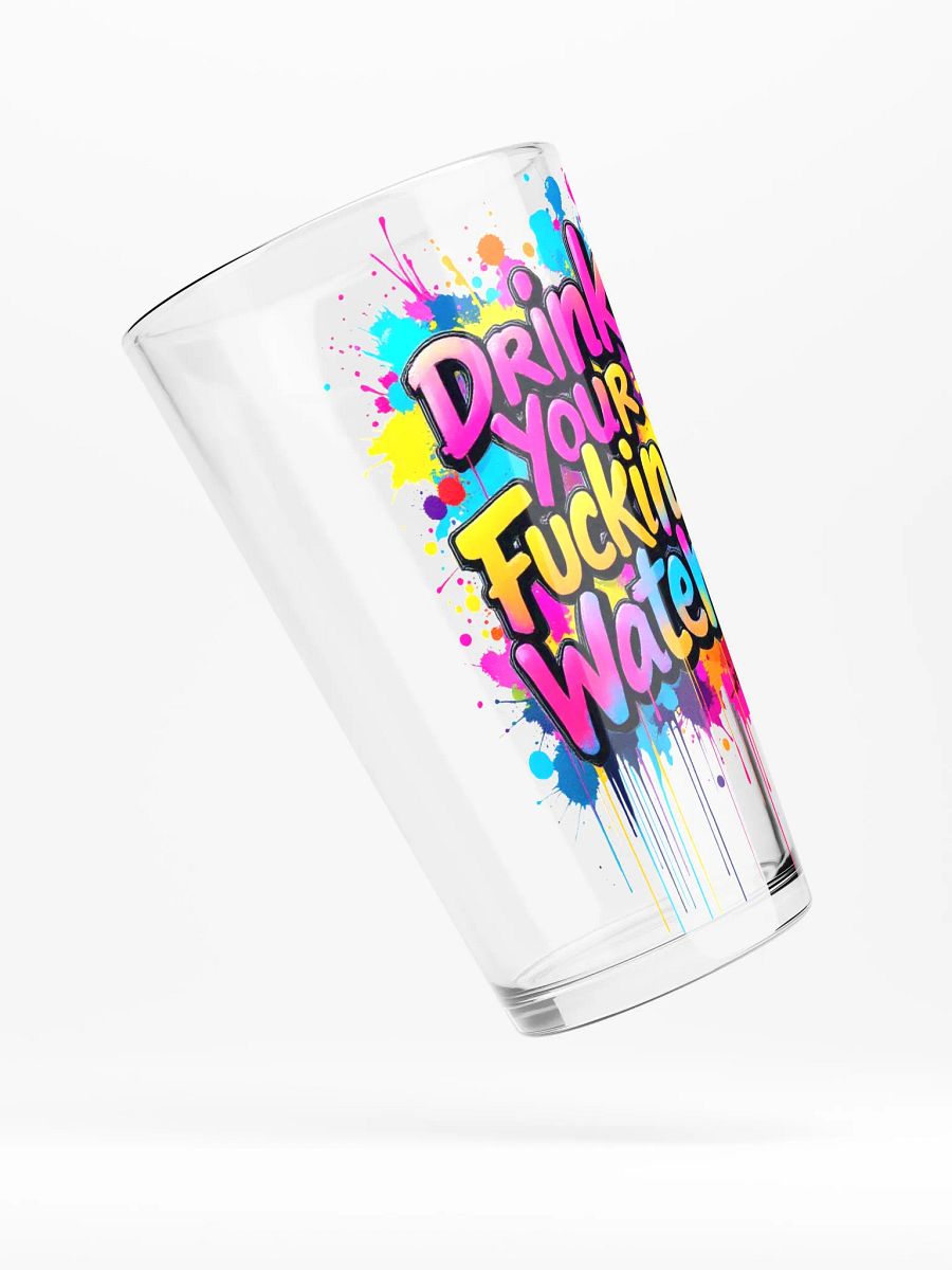 Graffiti-Style 'Drink Your Water' Pint Glass product image (4)