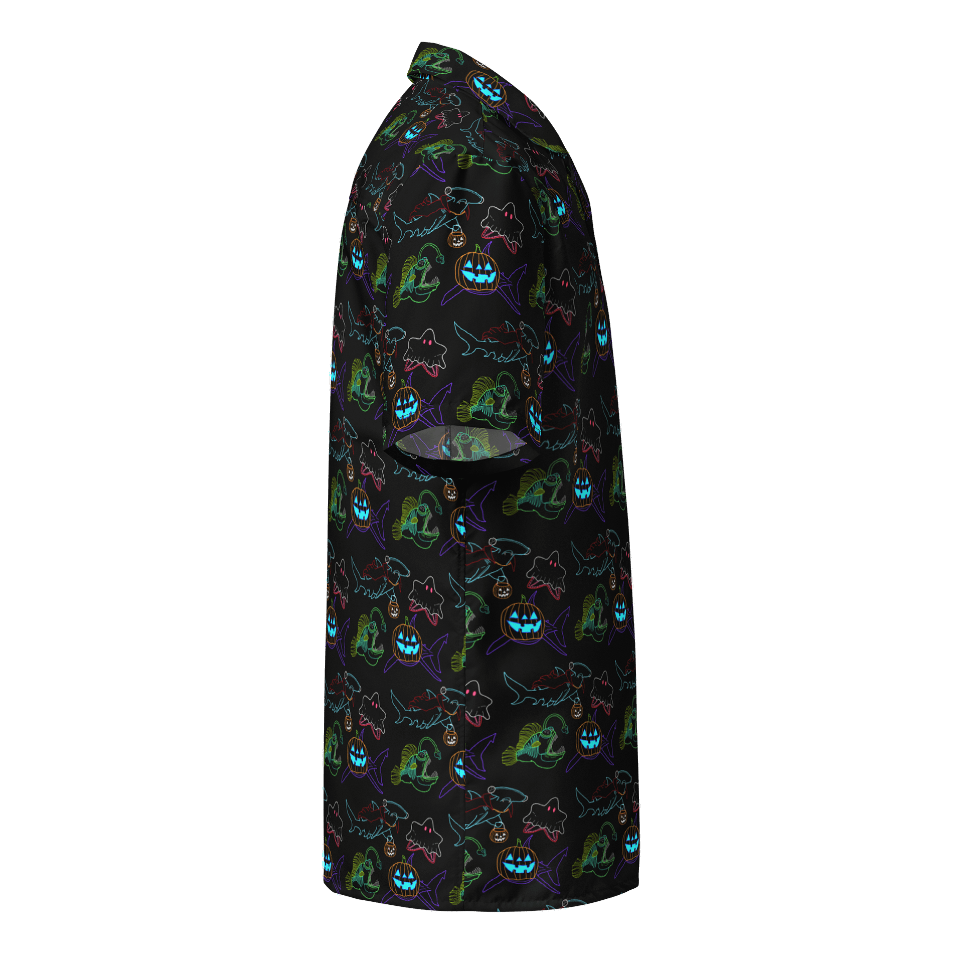 Neon Halloween Sea-Life Hawaiian Shirt product image (4)
