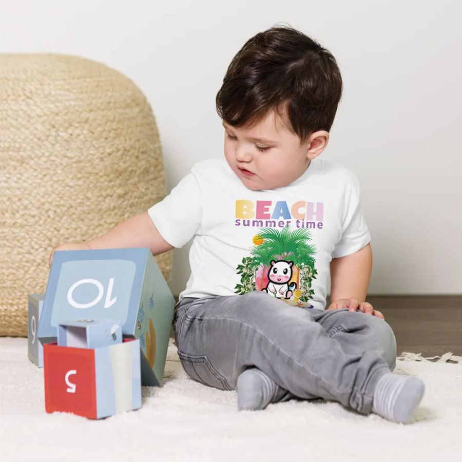 Beach Summer Funny Colorful Bella + Canvas Toddler T-Shirt – Funny Shirt & Gift for Kids product image (10)