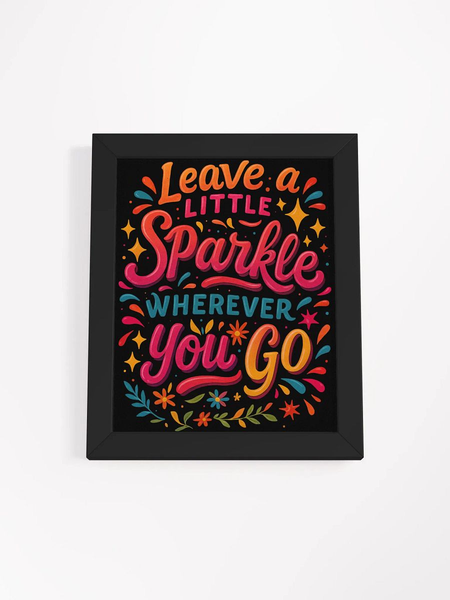 Leave a Little Sparkle – Framed Rainbow Typography Print product image (1)