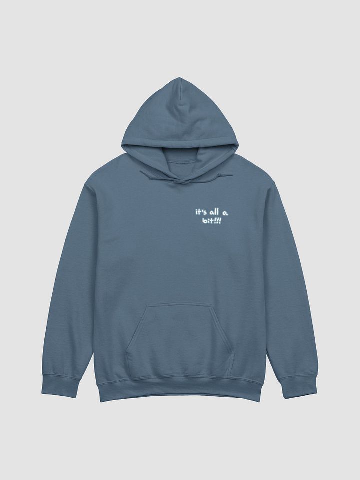 “It’s all a bit!!!” (sm. lined design, #709AAF) classic hoodie product image (38)
