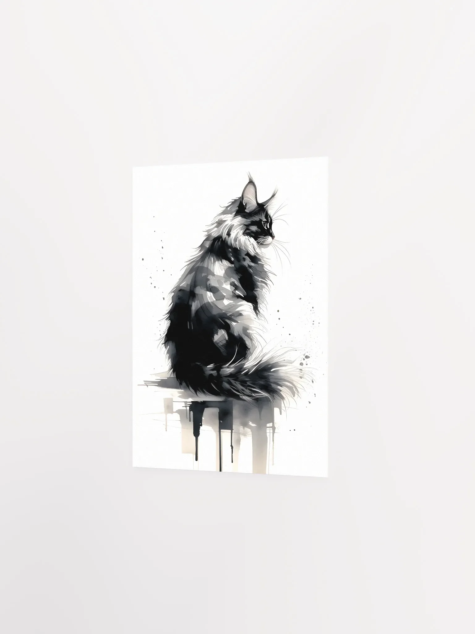 Maine Coon Ink Art Poster Wall Print product image (2)