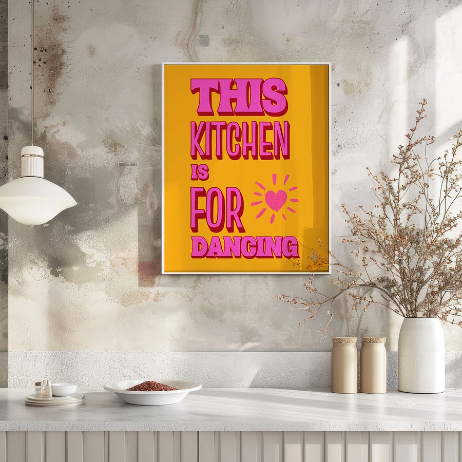 THIS KITCHEN IS FOR DANCING Retro Typography Art Print product image (5)