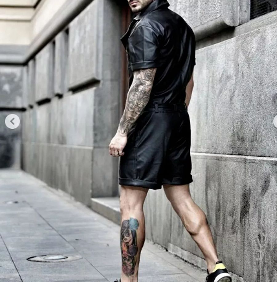 Lambskin Leather Black Short Genuine Men's Pants Boxer With Pocket Gym Sports product image (3)