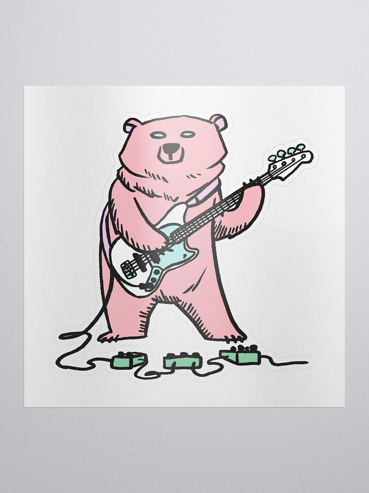 Bass Bear (pink) - sticker product image (1)