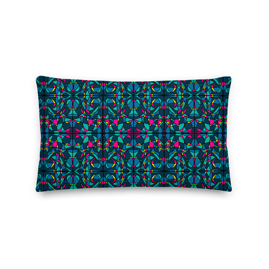 Blue Stained Glass – Premium Decorative Pillow product image (1)