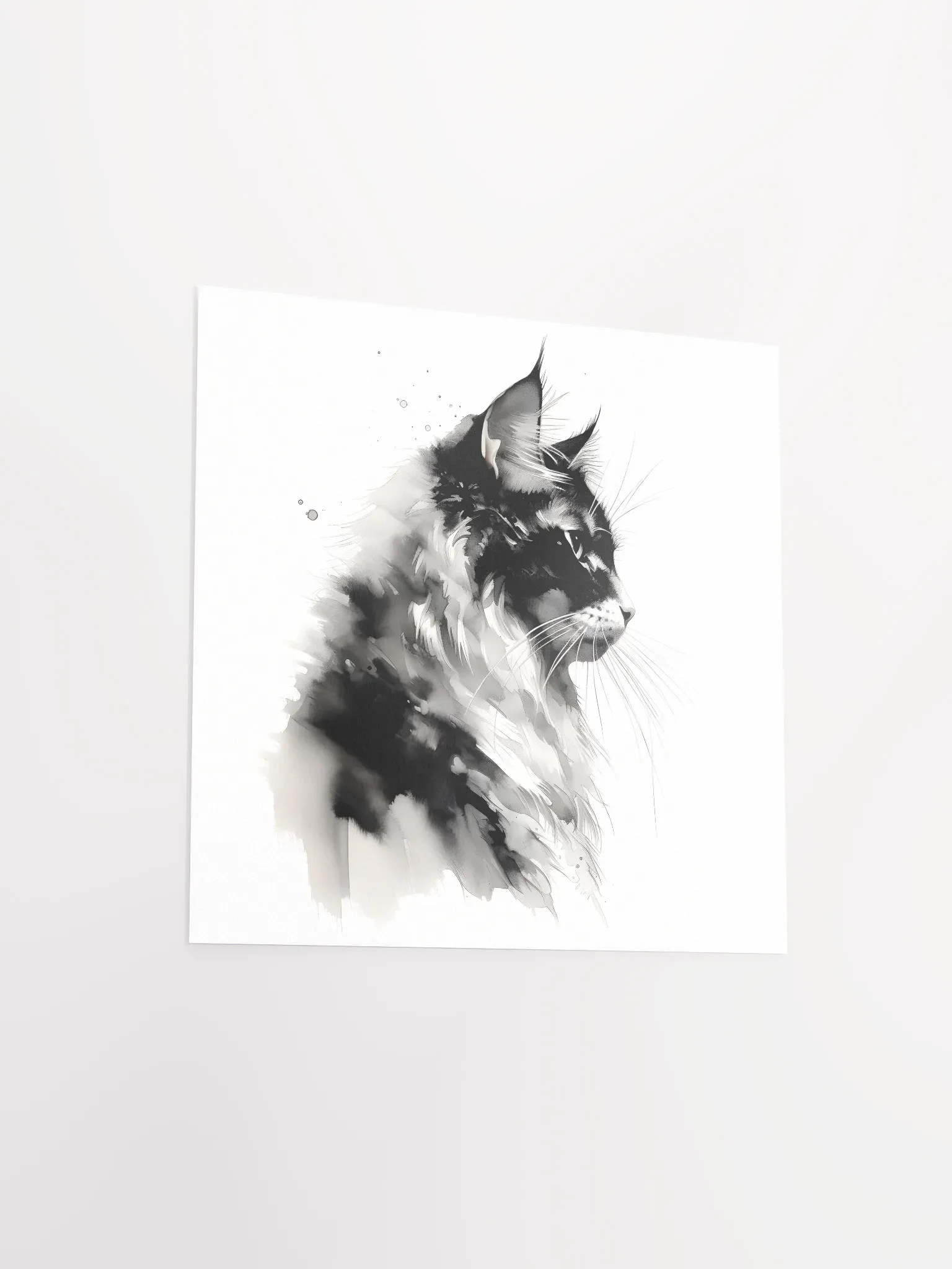 Maine Coon Cat Watercolor Wall Print product image (3)