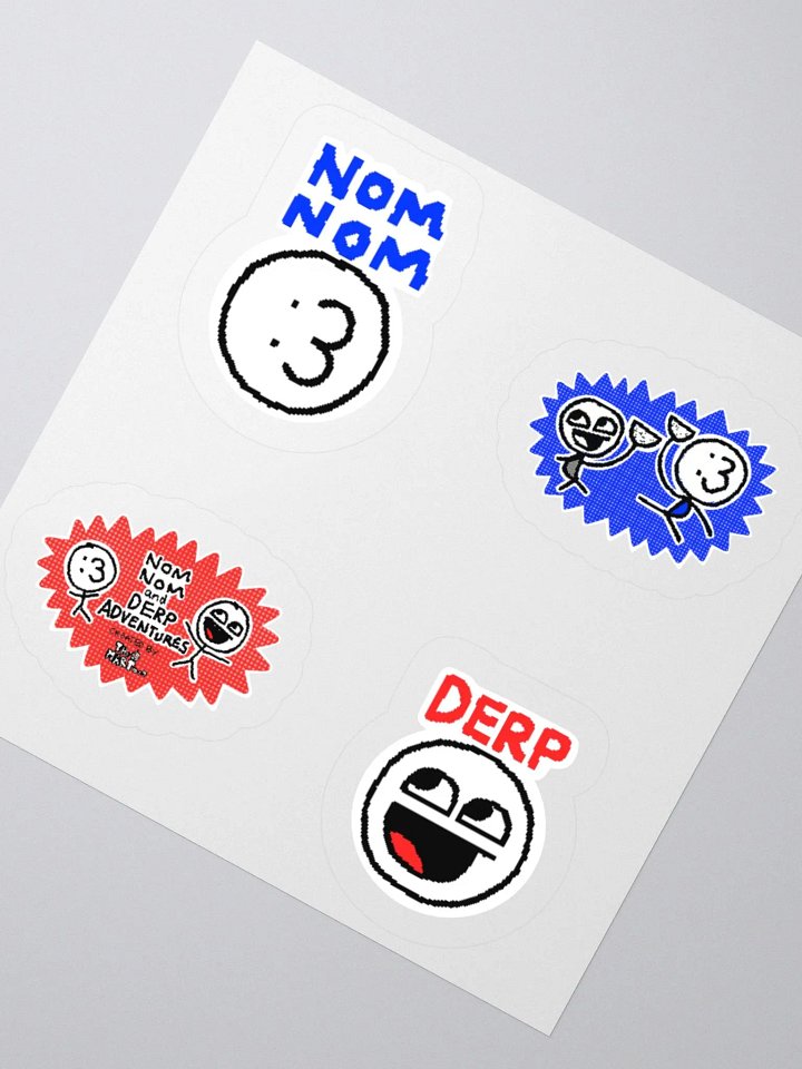 Nom Nom and Derp! (4 STICKER PACK) product image (6)
