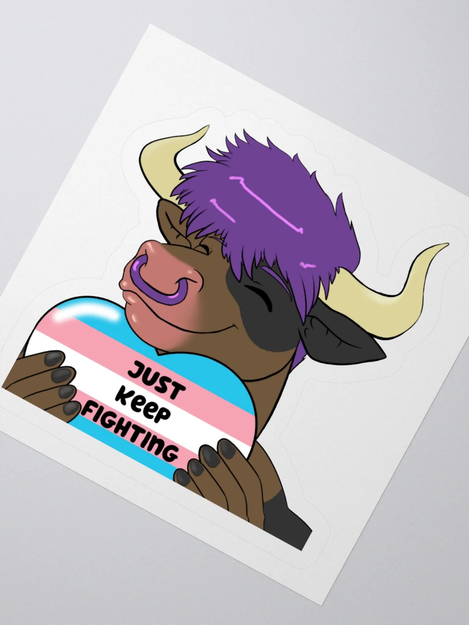"Just Keep Fighting" Sticker product image (2)