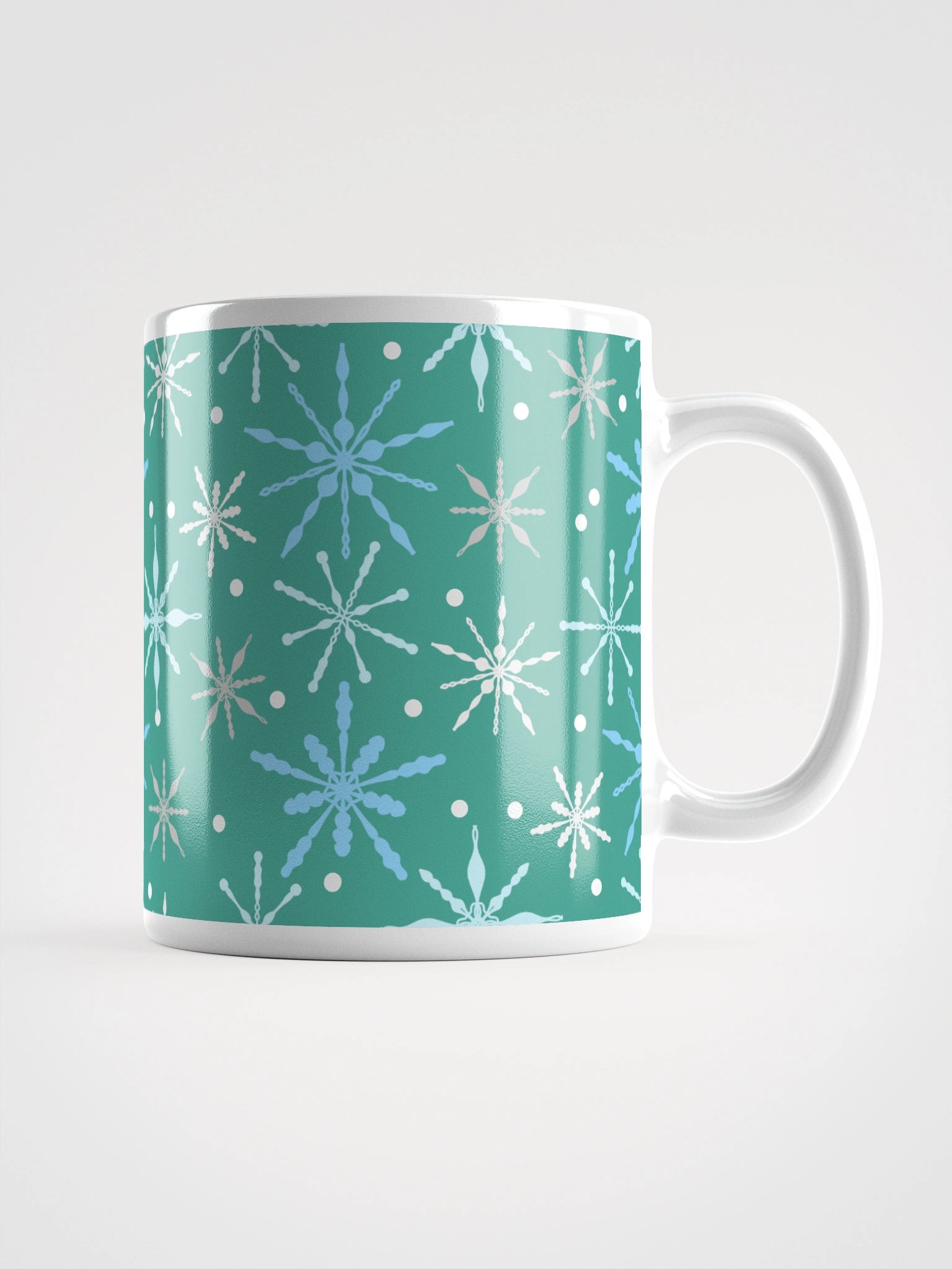 Snowflakes Pattern Mug in Aqua product image (3)