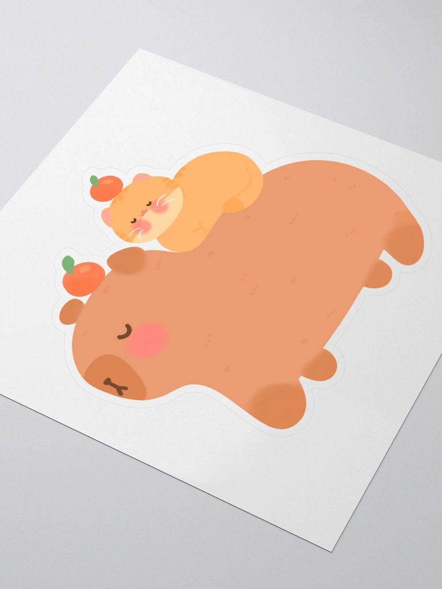 Capybara & Orange Cat Adventures Vinyl Sticker product image (3)