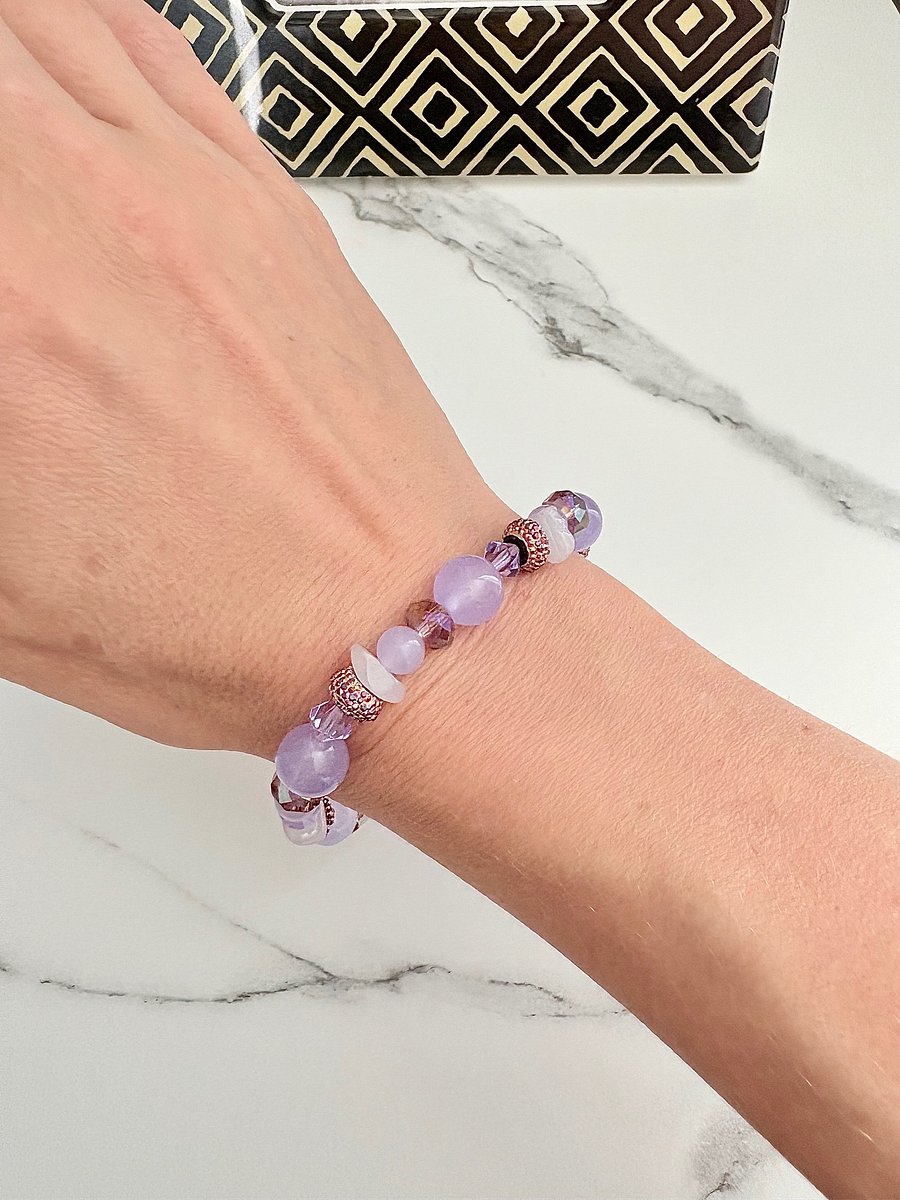 Beaded Stretch Bracelet | Handmade 8" Stretch Bracelet | Coastal Charm Jewelry by Monique Faella Designs™ | MFD-00057 product image (4)