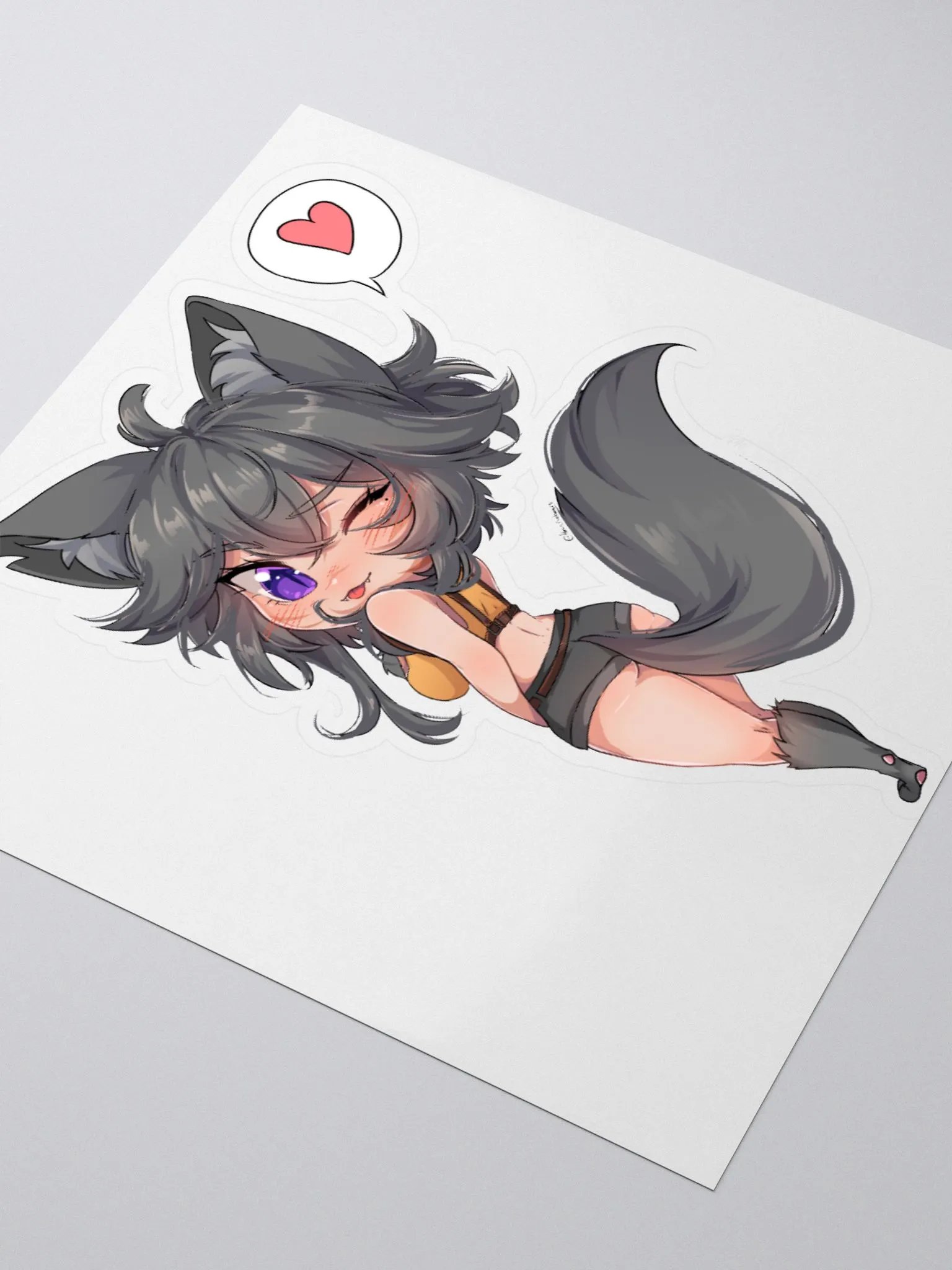 WolfcatRisi Flirty Chibi Sticker product image (7)