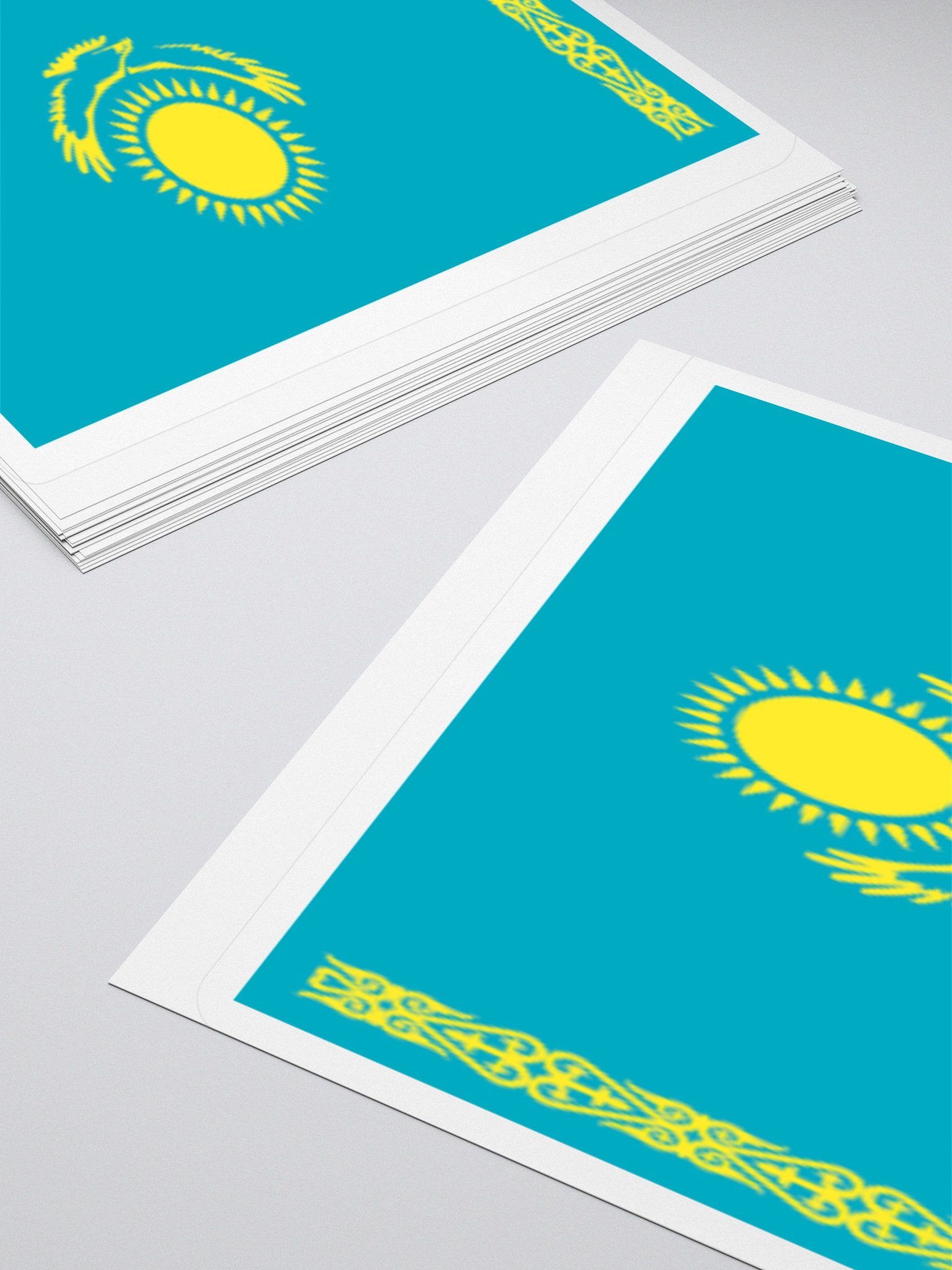Kazakhstan Flag Sticker | Sun and Eagle Design | Durable Vinyl | 3 Sizes product image (11)