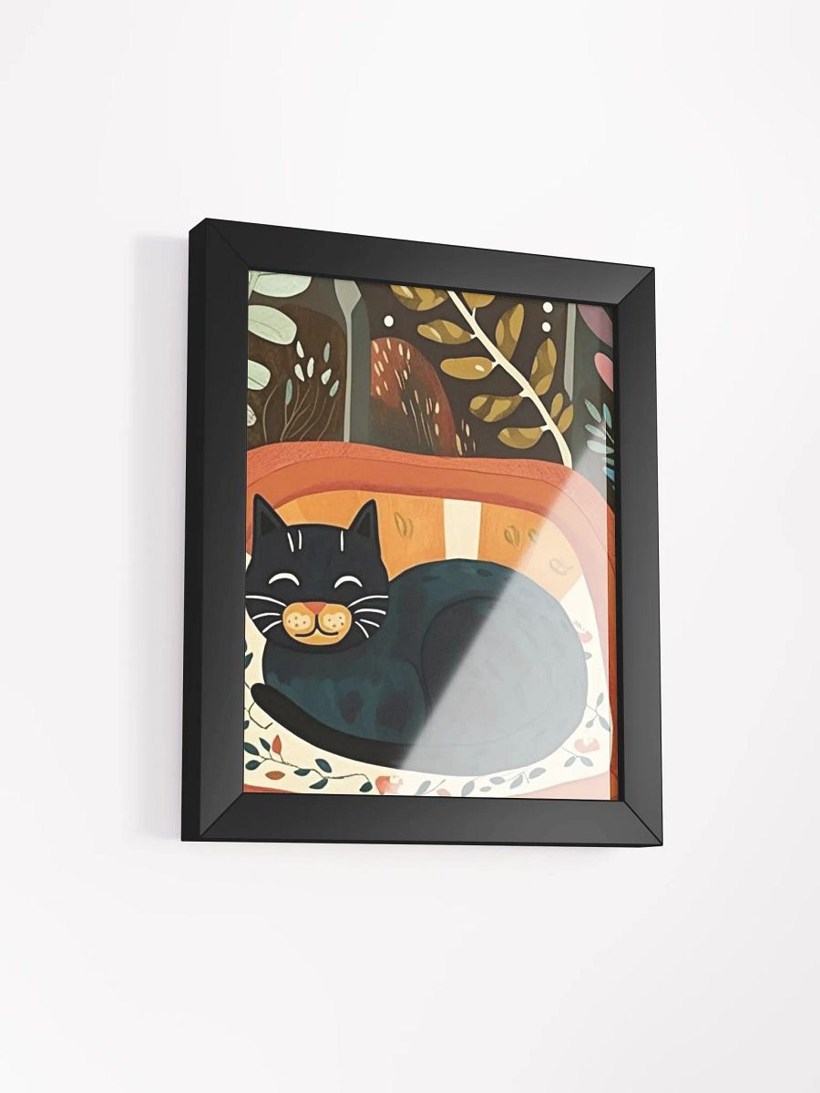 Modern Folk Art Cat Illustration – Cozy Vibes & Botanical Details product image (44)