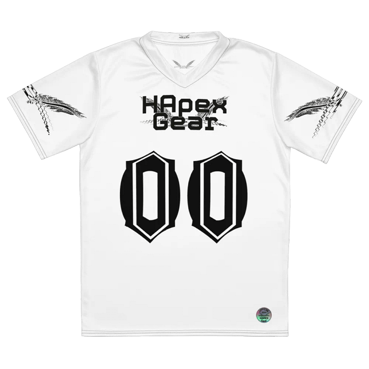 Sellout - White - Recycled Unisex Sports Jersey - Black HApex Gear Black Logo product image (2)