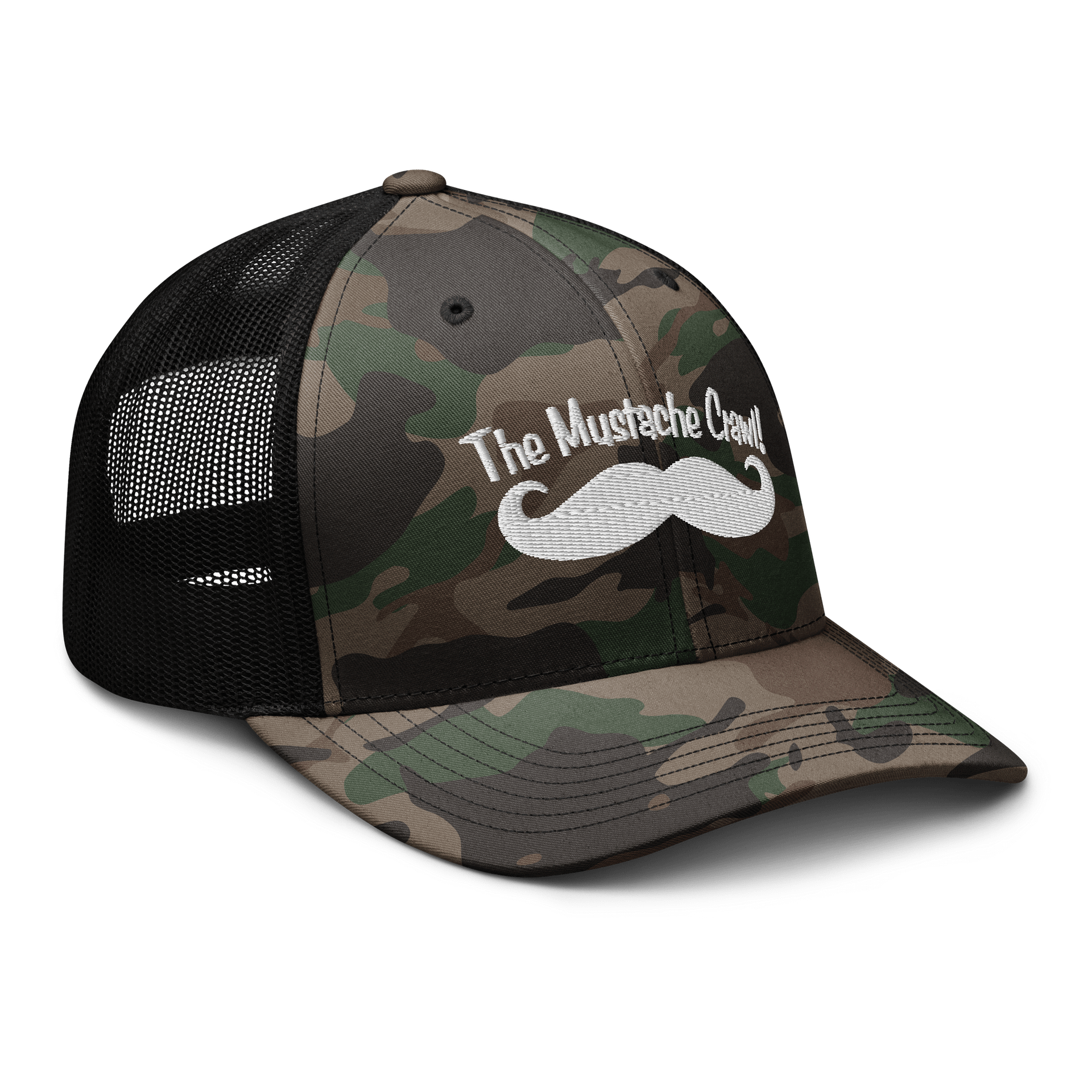 The Mustache Crawl Camo Trucker Hat product image (7)