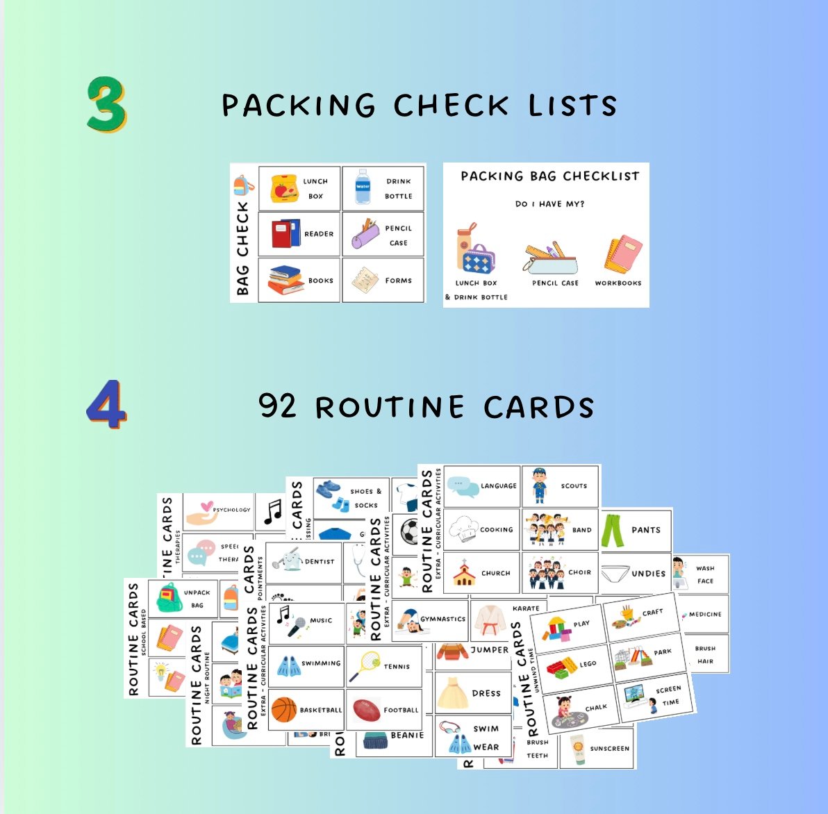 Organisation Bundle, Home Responsibilities, Daily Routine, Routine Chart, Routine Cards, Printable, Autism, Family Household, Visual Support product image (4)
