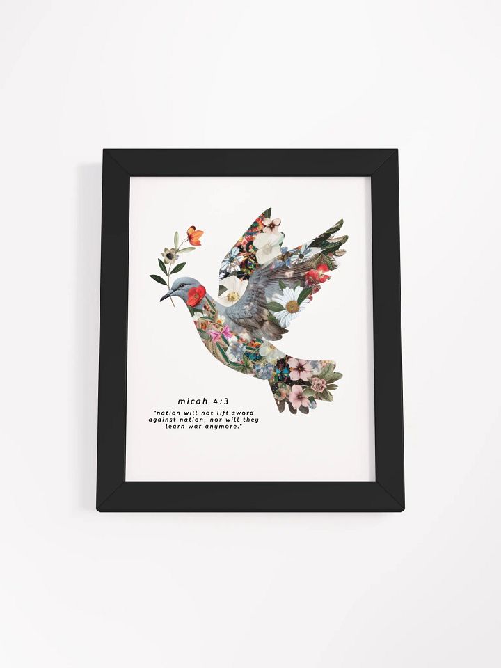 Floral Peace Dove | Micah 4:3 Framed High-Quality Matte Poster product image (1)