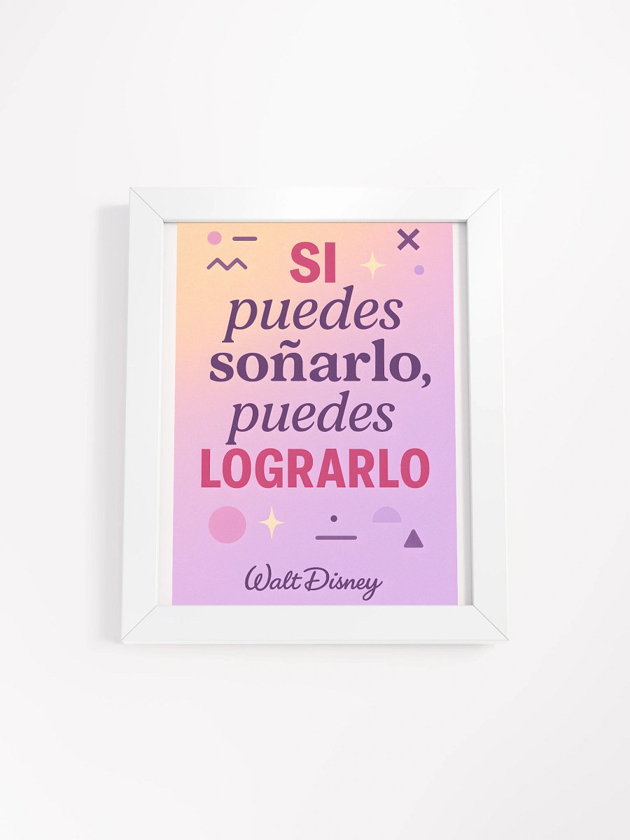 Póster inspiracional moderno con cita de Disney sobre sueños y logros product image (1)