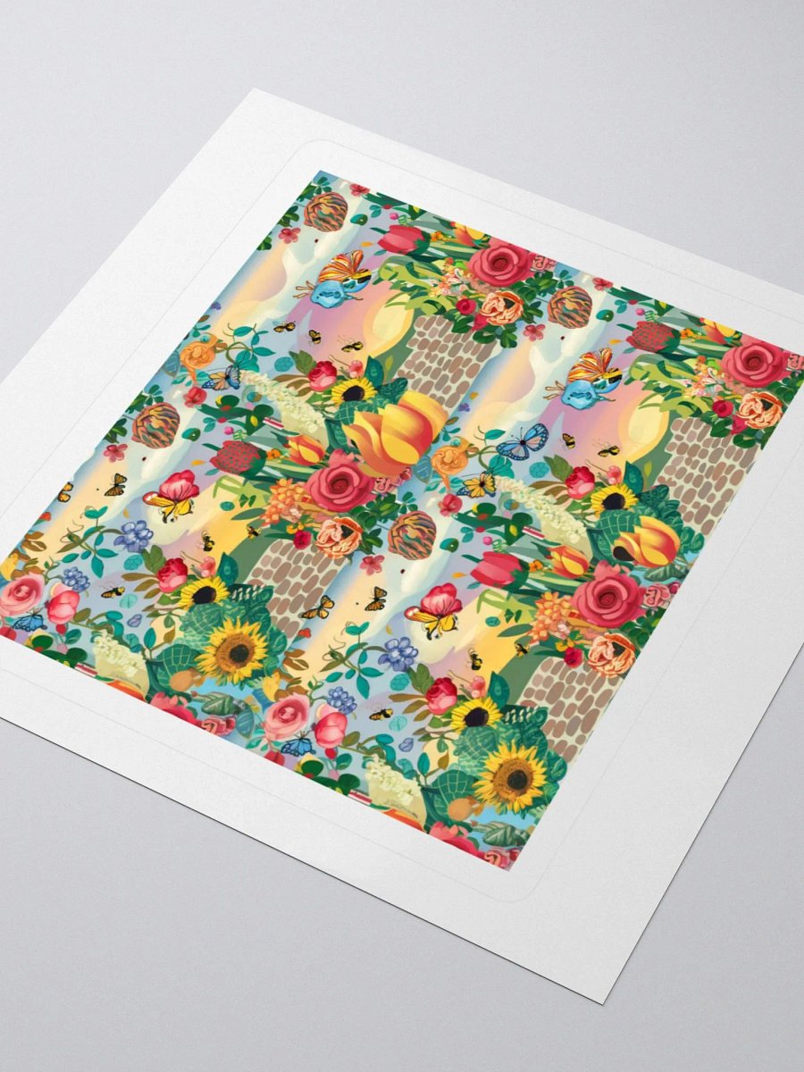 Whimsical Garden Sticker with Butterflies and Birds - Kiss Cut Vinyl product image (3)