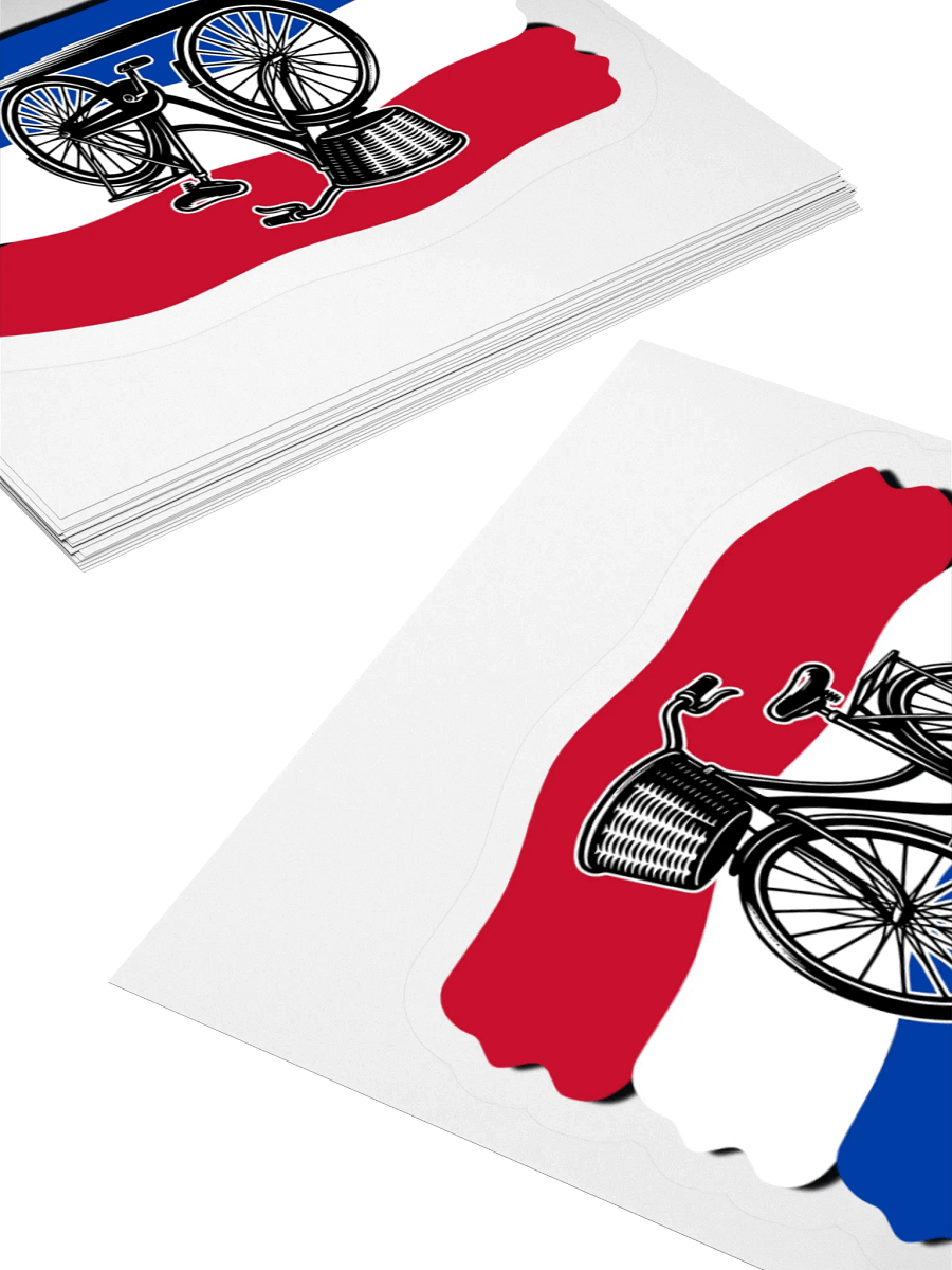 Netherlands Flag And Bicycle Kiss Cut Stickers product image (10)