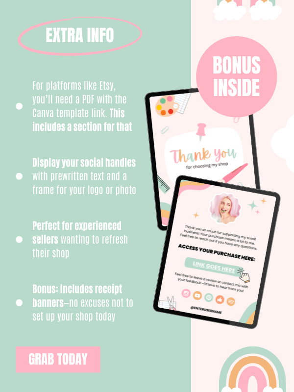 Whimsical MRR/PLR Thank You Cards product image (8)