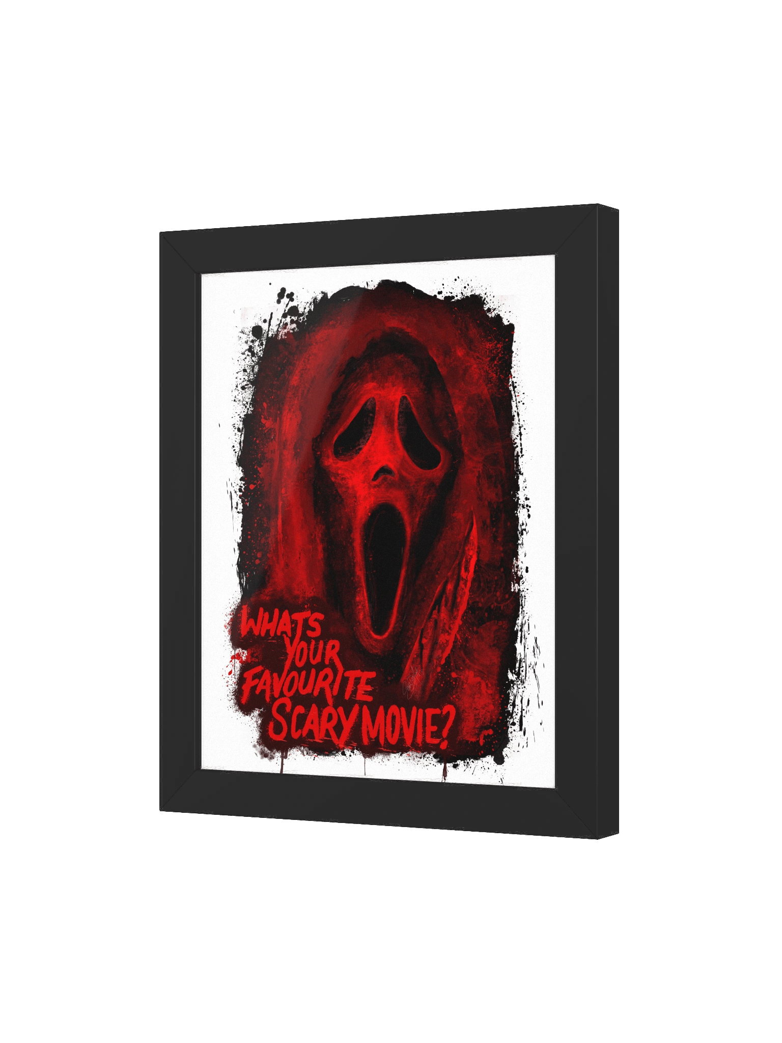 WHITE BLK Framed Ghost Face Print (Red) product image (3)