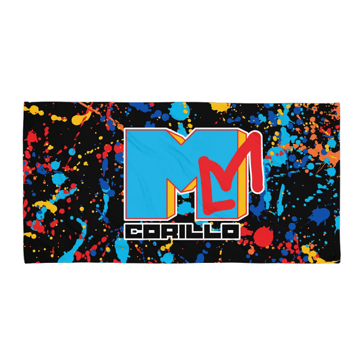 Retro Music Beach Towel - Blue product image (1)