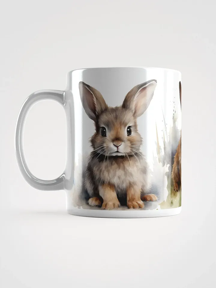 Fluffy Rabbit Trio White Glossy Mug product image (1)