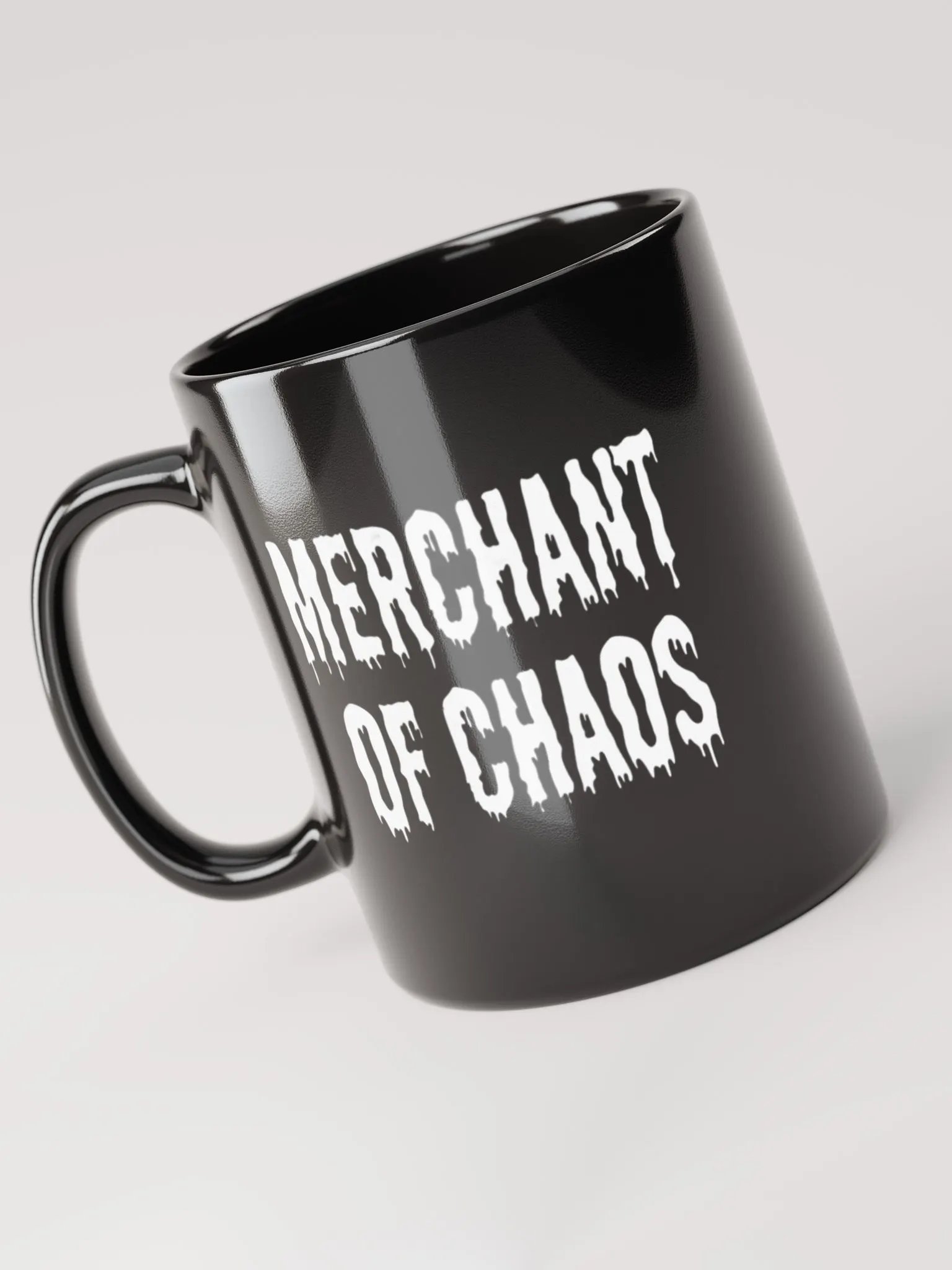 Merchant of Chaos Mug - Black, white lettering product image (4)