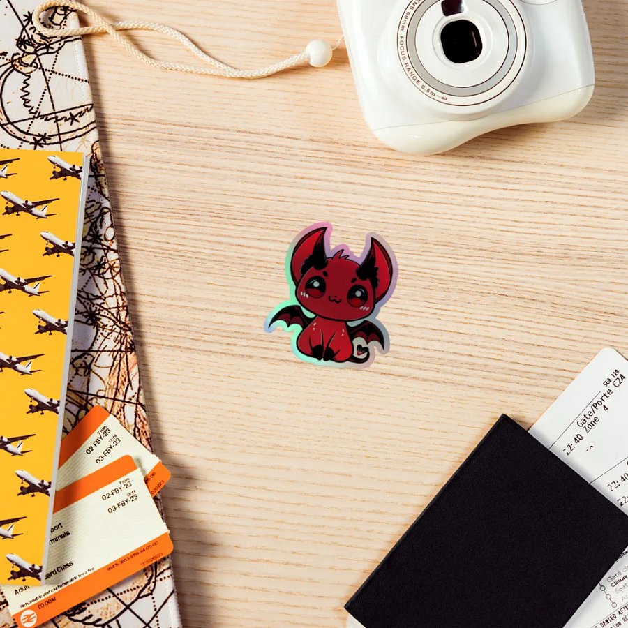 Chibi Demon Holographic Sticker Set product image (7)