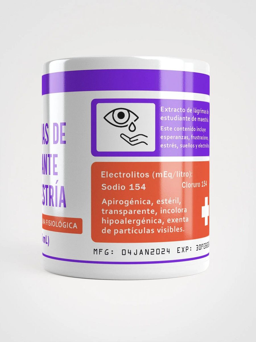 "Lágrimas de estudiante de maestría" (SPANISH) Ceramic mug product image (4)