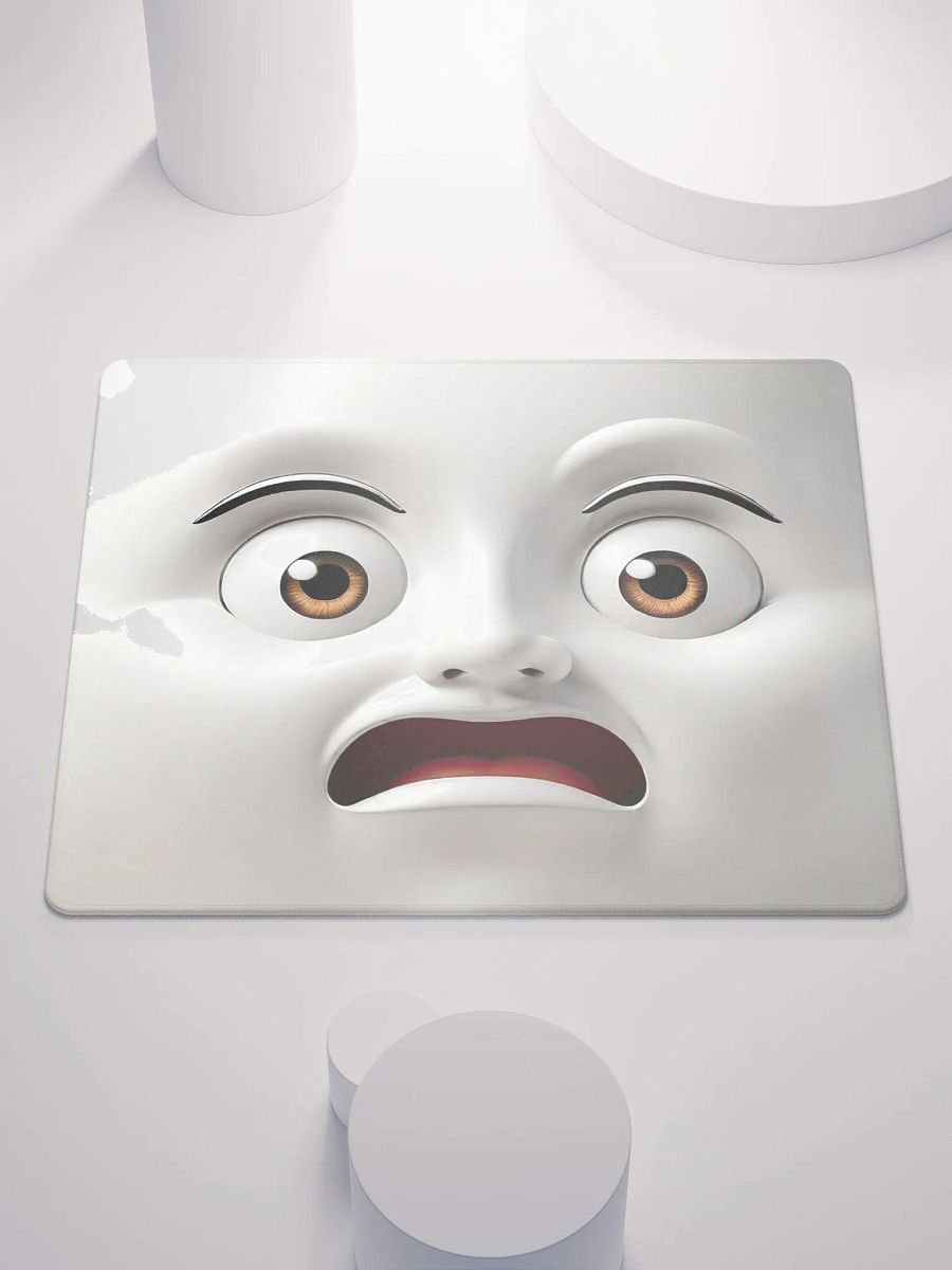 Surprised Expression Premium Mouse Pad: Bring a Playful Vibe to Your Workspace! product image (1)