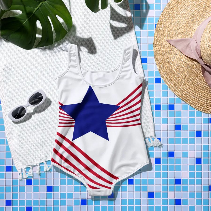 Old Glory Ribbons Youth Swimsuit product image (6)