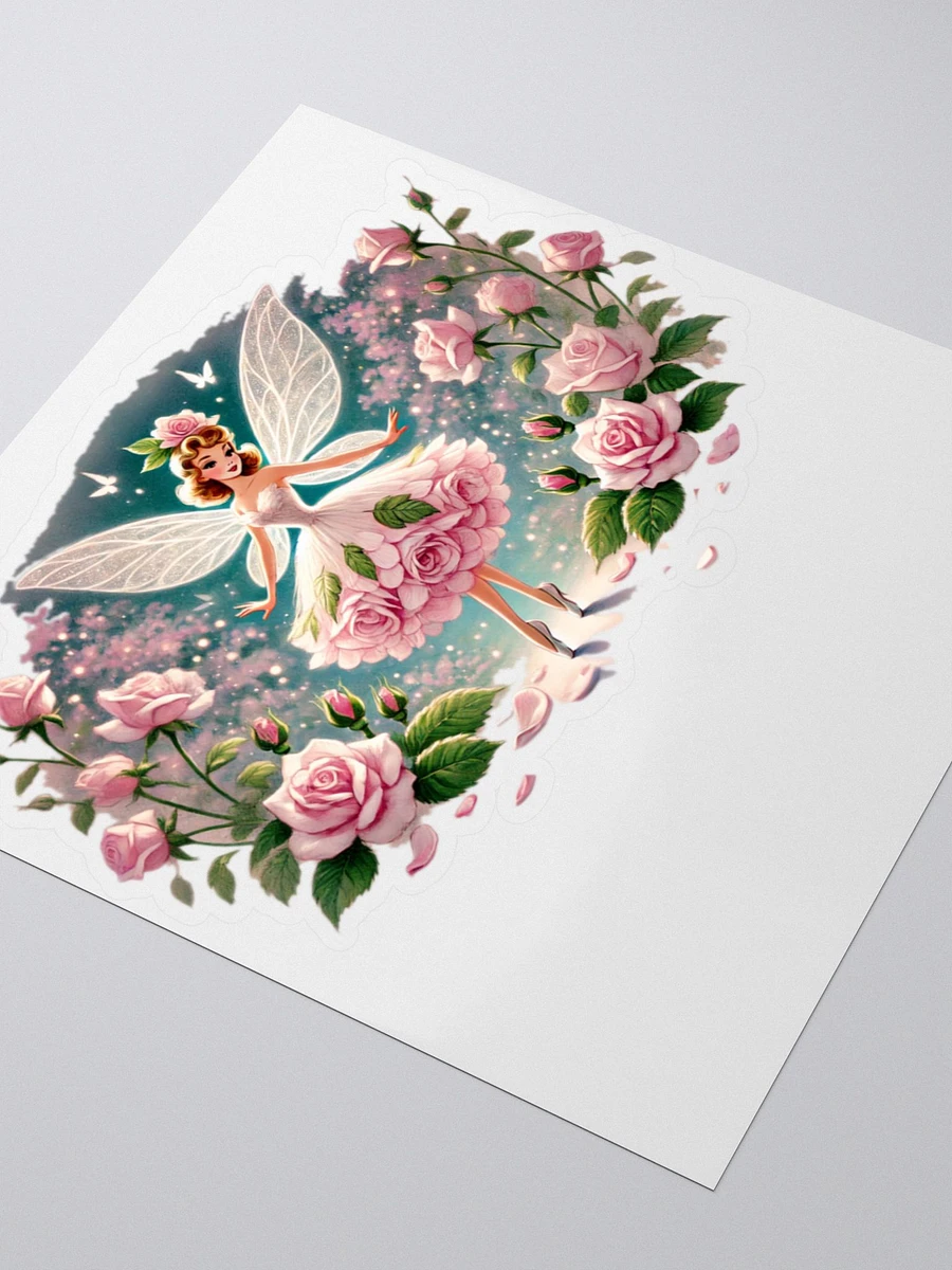 Pink Rose Fairy in a Beautiful Garden Stickers product image (3)