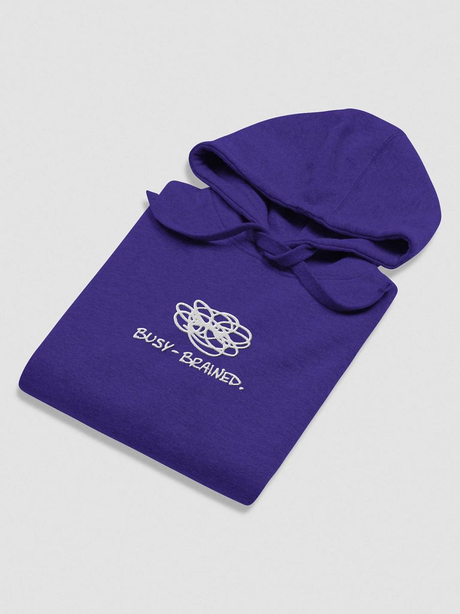 BUSY-BRAINED (white design) embroidered heavyweight hoodie product image (4)