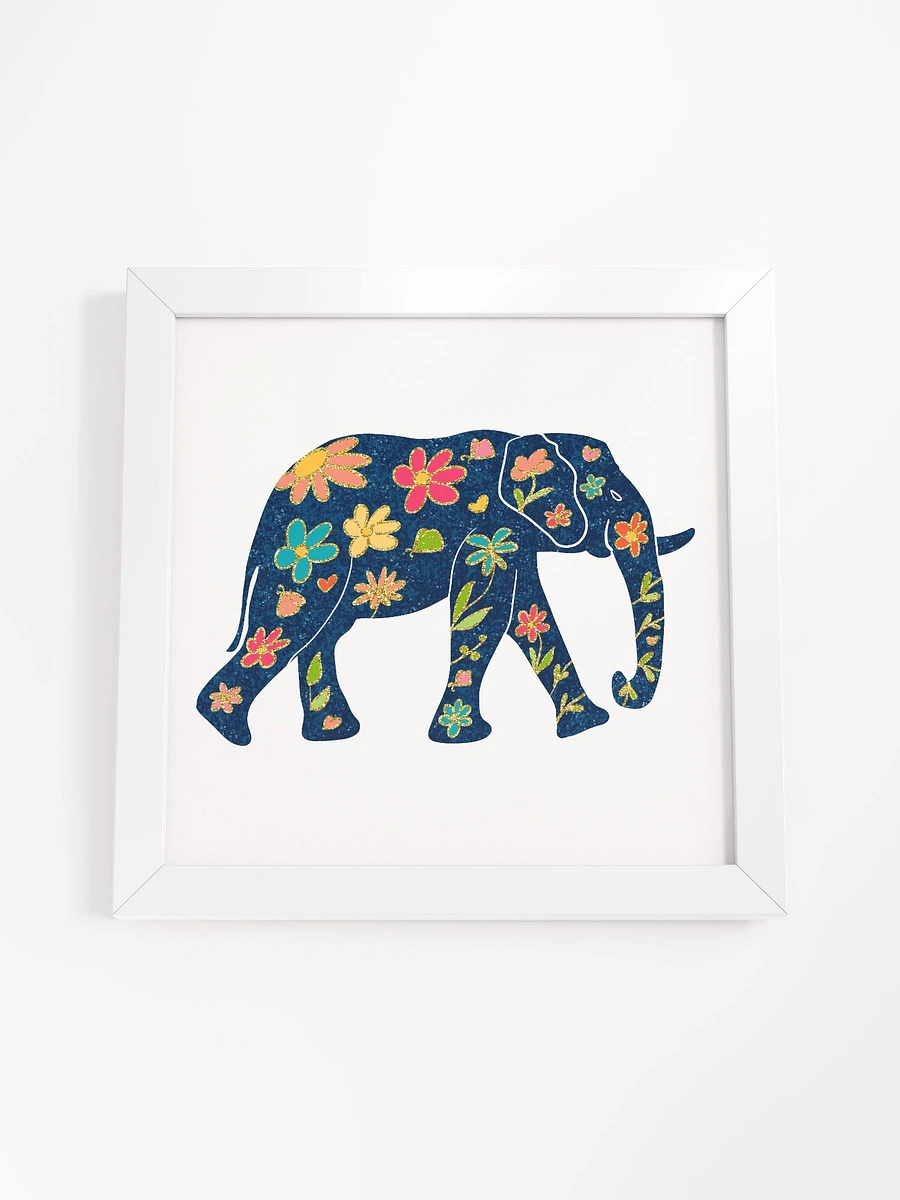 Elephant Boho Style with Flowers Framed Picture product image (4)