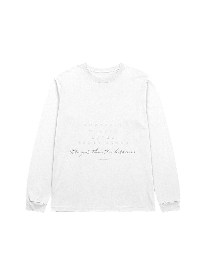 "Stronger than the darkness" Long Sleeve Tee (White) product image (2)