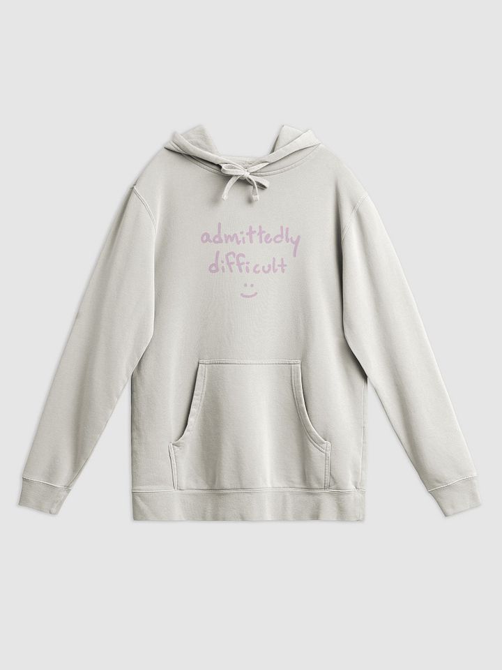 admittedly difficult (#E3C6D9) printed pigment hoodie product image (6)
