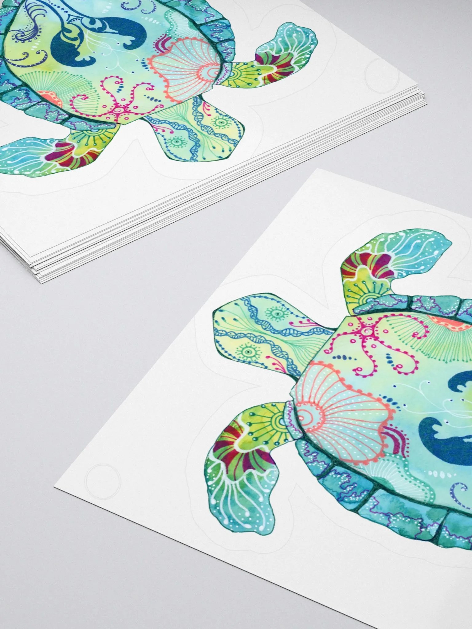 Sea Turtle Doodle Kiss Cut Stickers product image (4)