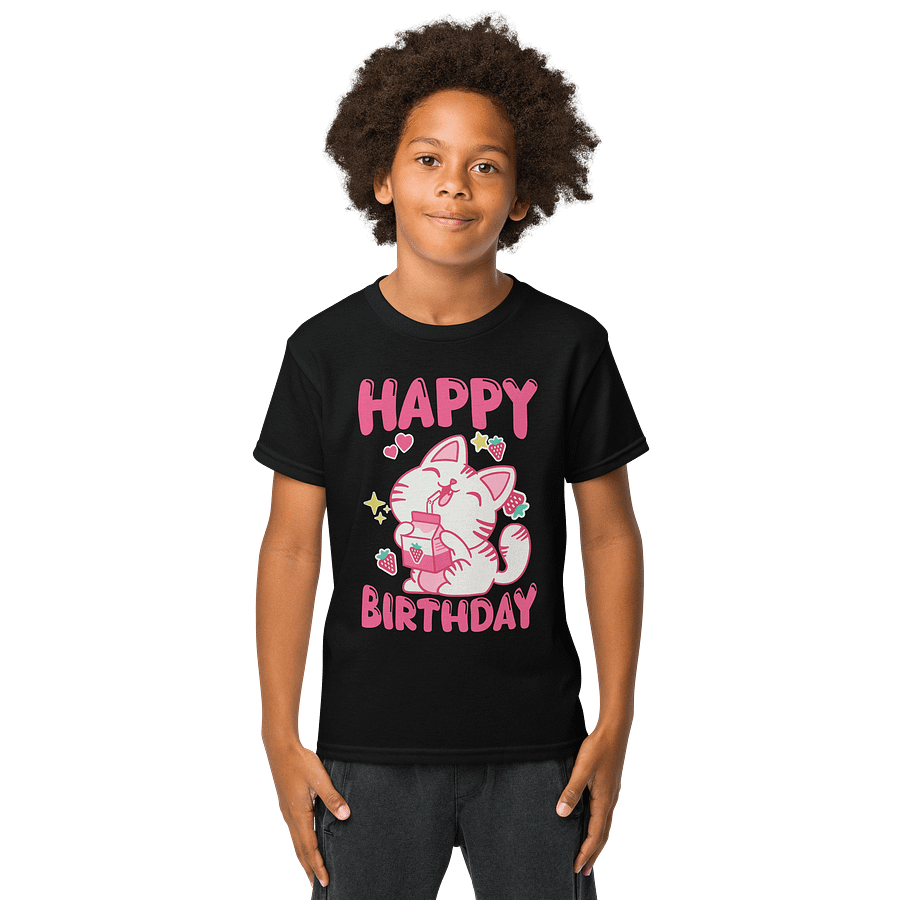 Happy Birthday (Cat Strawberry) T-Shirt For Kids product image (1)