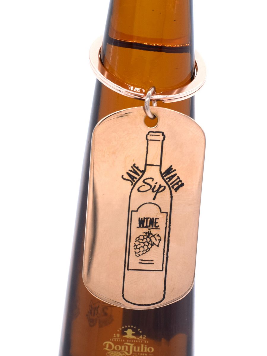 Save Water Sip Wine Keychain product image (1)